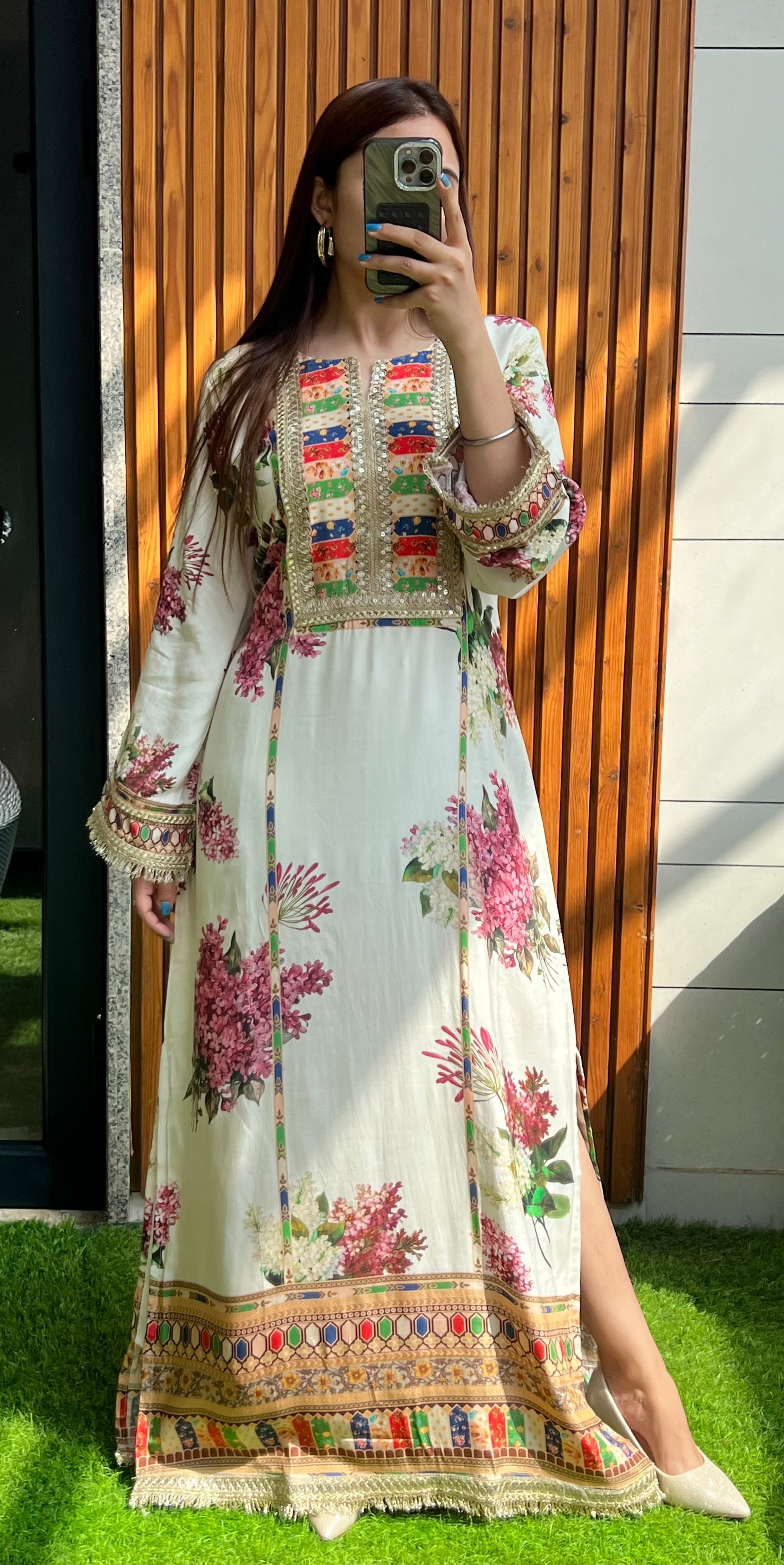 FLORAL SLIT DRESS