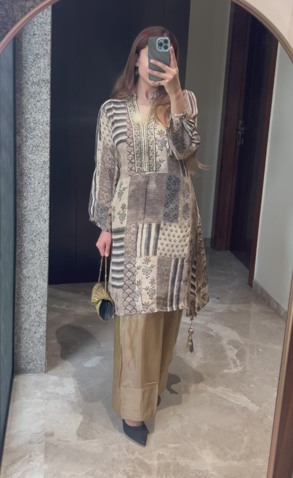 Zehra Ivory Noir Farshi Set