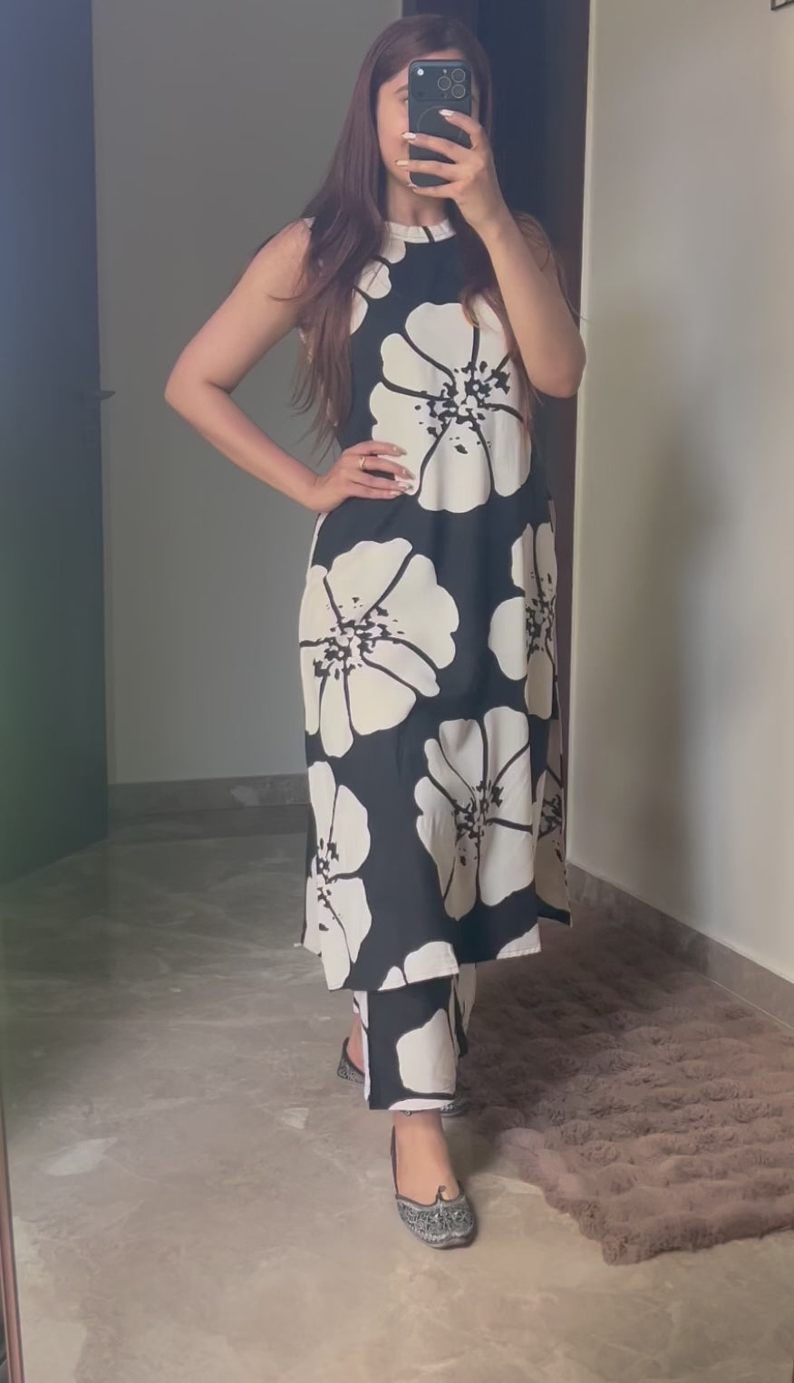 Monochrome Bloom Co-ord Set
